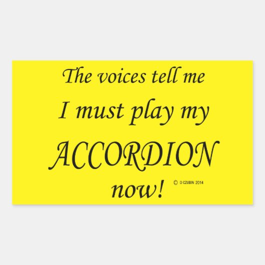 Accordion Voices zegt dat hij rechthoekige Sticker (Voorkant)