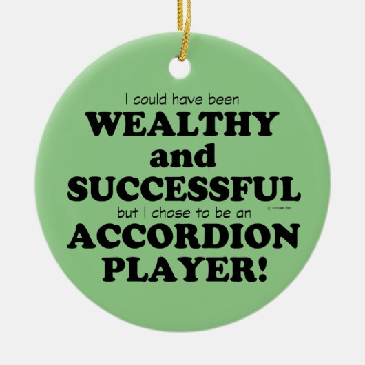 Accordion Wealthy & Succesvol Keramisch Ornament (Voorkant)
