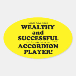 Accordion Wealthy & Succesvolle oval Sticker