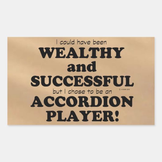 Accordion Wealthy & Succesvolle rechthoekige Stick Sticker (Voorkant)