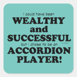 Accordion Wealthy & Succesvolle Square Sticker