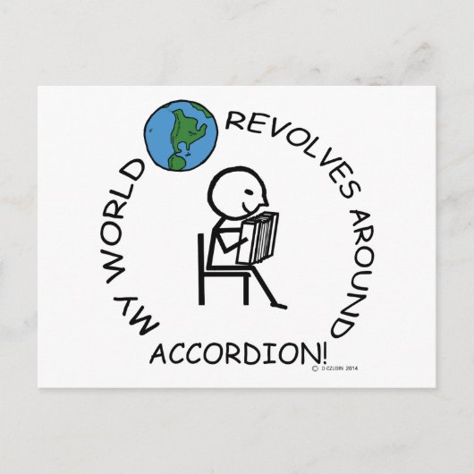 Accordion - Wereld revolt rond Briefkaart (Voorkant)