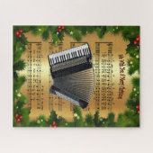 Accordion ~ "Wij wensen u een prettig kerstfeest" Legpuzzel (Horizontaal)