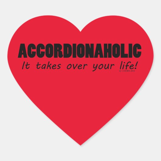 Accordionaholic Life Heart Sticker (Voorkant)