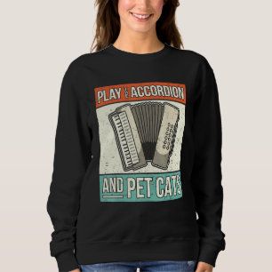 Accordionist Accordion Player Cat Owner Retro Acco Trui