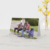 Accordionist is een andere grappige accordionspele kaart (Gele Bloem)