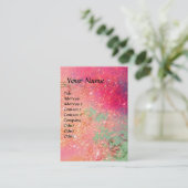 ACCORDIONIST roze Visitekaartje (Staand voorkant)