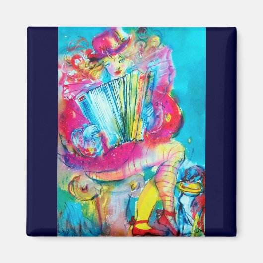 ACCORDIONSPELER IN DE NACHT MAGNEET (Voorkant)