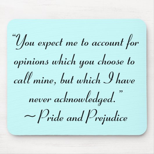 Account voor Adviezen Jane Austen Quote Muismat (Voorkant)