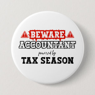 Accountant aangedreven door belastingseizoen Gra Ronde Button 7,6 Cm