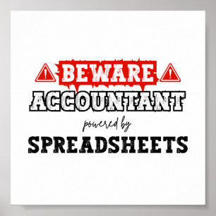 Accountant aangedreven door spreadsheet   boekhoud poster