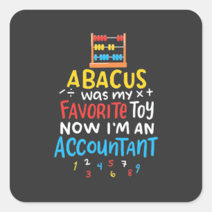 Accountant Abacus was mijn favoriete Speelgoed Vierkante Sticker