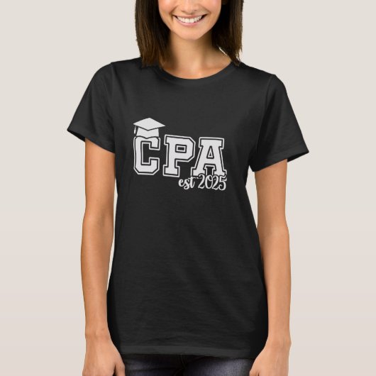 Accountant Afstuderen CPA 2025 gecertificeerd open T-shirt (Voorkant)