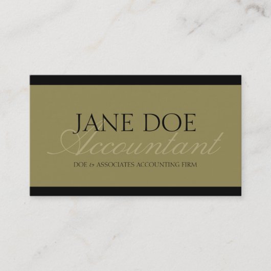 Accountant Antiek Gold Script Visitekaartje (Voorkant)