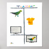 Accountant Art T Rex T Account Accounting Kantoor Poster (Voorkant)