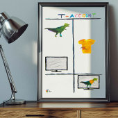 Accountant Art T Rex T Account Accounting Kantoor Poster