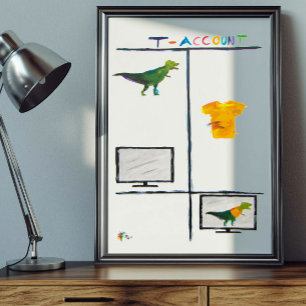 Accountant Art T Rex T Account Accounting Kantoor Poster