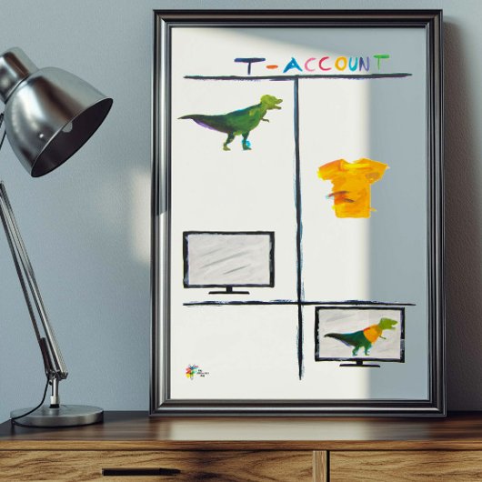Accountant Art T Rex T Account Accounting Kantoor Poster