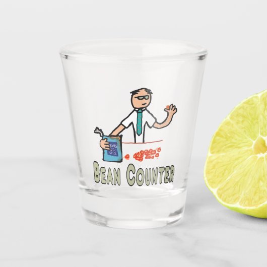 Accountant Bean Counter Shot Glas (Voorkant)