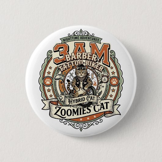 Accountant Belastingtijd Kat Accountant Belastingt Ronde Button 5,7 Cm (Voorkant)
