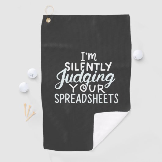 Accountant beoordeelt spreadsheets golfhanddoek (Insitu)