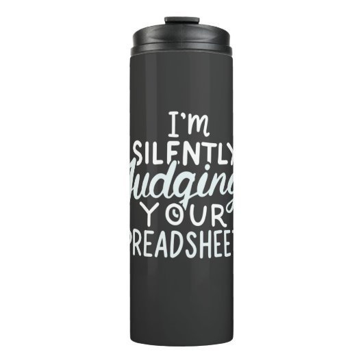 Accountant beoordeelt spreadsheets thermosbeker (Voorkant)