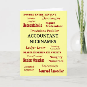 ACCOUNTANT BIJNAMEN Grappige wrede verjaardag Kaart