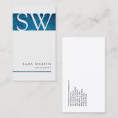 Accountant Boekhouder Blauwe Streep Monogram Visitekaartje (Voorkant / Achterkant)