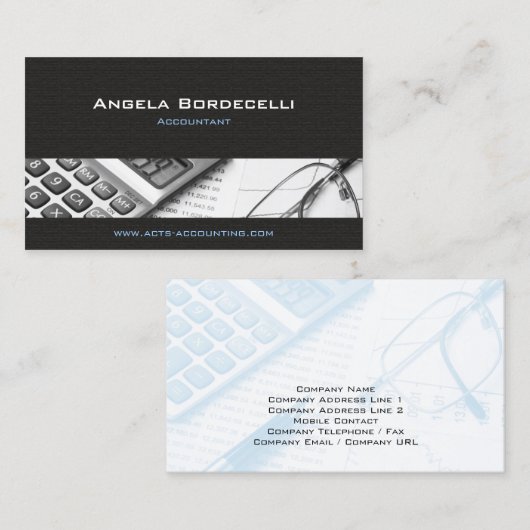 Accountant Boekhouding Calculator Visitekaartje (Voorkant / Achterkant)