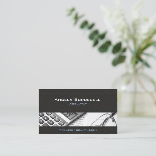 Accountant Boekhouding Calculator Visitekaartje (Staand voorkant)