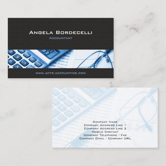 Accountant Boekhouding Calculator Visitekaartje (Voorkant / Achterkant)