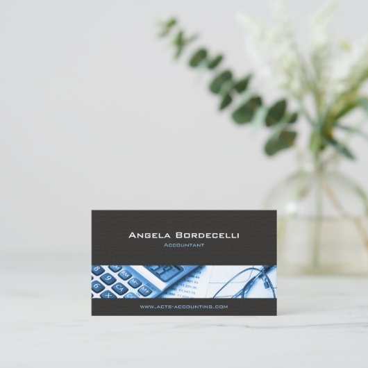Accountant Boekhouding Calculator Visitekaartje (Staand voorkant)