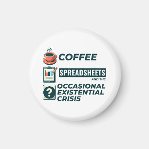 Accountant Boekhouding Koffie Spreadsheets Grappig Magneet