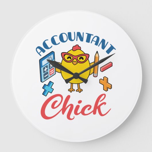 Accountant Chick Accounting CPA Afstuderen Vrouwen Grote Klok (Voorkant)