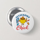 Accountant Chick Accounting CPA Afstuderen Vrouwen Ronde Button 5,7 Cm (Voorkant /achterkant)