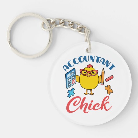 Accountant Chick Accounting CPA Afstuderen Vrouwen Sleutelhanger (Voorkant)