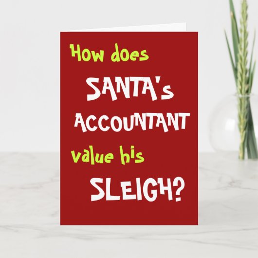 accountant | Christmas | Santa Sleigh Joke Feestdagen Kaart (Voorkant)