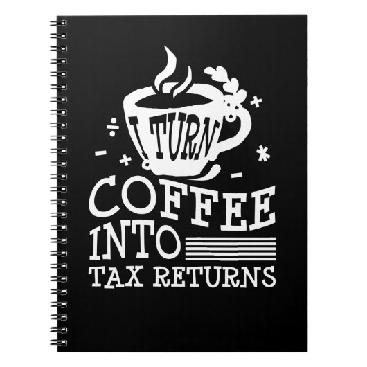 Accountant Coffee CPA Bookkeeper Humor Boekhouding Notitieboek (Voorkant)