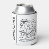 Accountant controleert de boeken in een slanke clu blikjeskoeler (Blikje Voorkant)