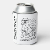 Accountant controleert de boeken in een slanke clu blikjeskoeler (Blikje Achterkant)