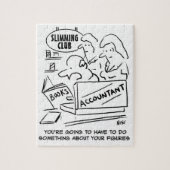 Accountant controleert de boeken in een slanke clu legpuzzel (Verticaal)