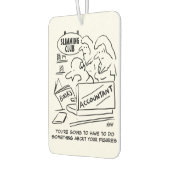 Accountant controleert de boeken in een slanke clu luchtverfrisser (Links)