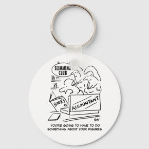 Accountant controleert de boeken in een slanke clu sleutelhanger