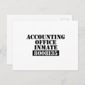 Accountant Costume Accounting Kantoor Inmate Aankondigingskaart (Voorkant / Achterkant)