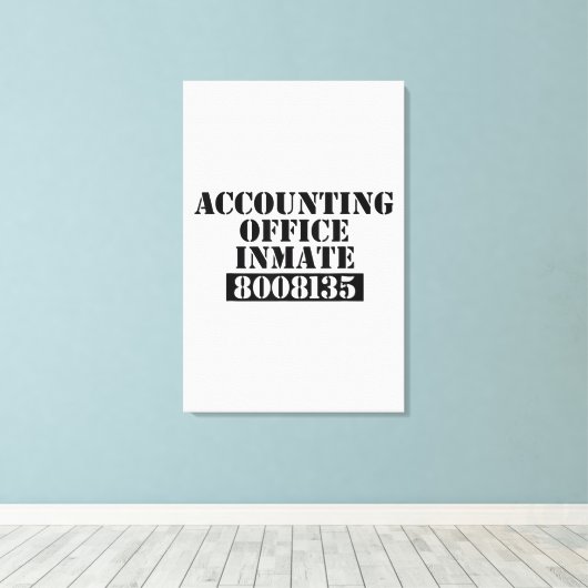Accountant Costume Accounting Kantoor Inmate Canvas Afdruk (Insitu (Houten vloer))