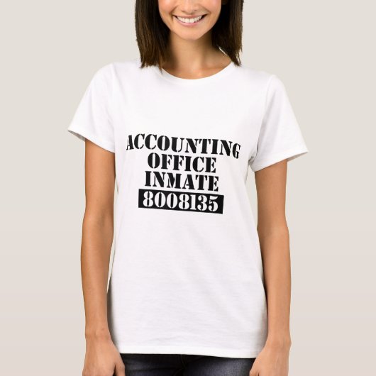 Accountant Costume Accounting Kantoor Inmate T-shirt (Voorkant)