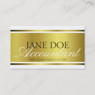 Accountant CPA Gold Metallic Script Visitekaartje