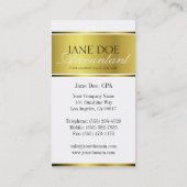 Accountant CPA Gold Metallic Script Visitekaartje (Achterkant)