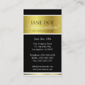 Accountant CPA Gold Metallic Script Visitekaartje (Achterkant)