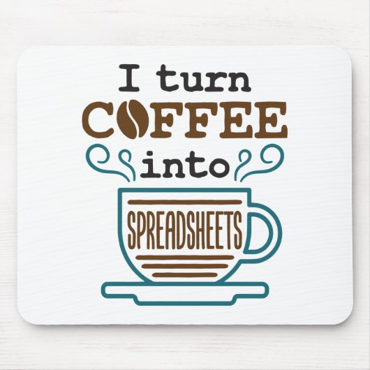 Accountant CPA I: Koffie omzetten in spreadsheets Muismat (Voorkant)